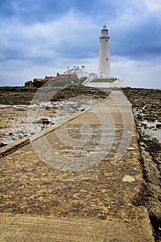 St marys lighthouse causeway whitley bay uk