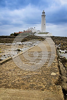 St marys lighthouse causeway whitley bay uk photo