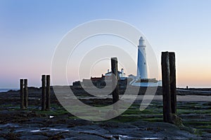 St Marys Lighthouse and Island at Whitley Bay, North Tyneside, England, UK. photo