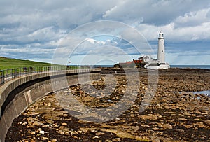 St marys lighthouse on the North East Coast photo