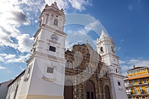 St. Maryâ€™s Sacred Heart Cathedral Basilica Church Building Exterior in Casco Viejo Old Town Panama City