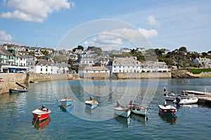 St Mawes harbour Cornwall with boats Roseland Peninsula England UK photo