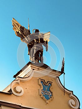 St. Michael the Archangel is the patron saint of Kyiv and is also at the center of the coat of arms of the Ukrainian capital. photo