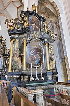 St. Michael Basilica interior at Mondsee, Austria.