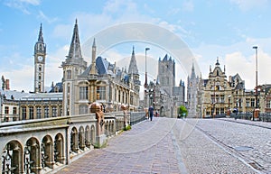 On the St Michael`s Bridge in Ghent