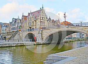 The St Michael`s Bridge in Ghent
