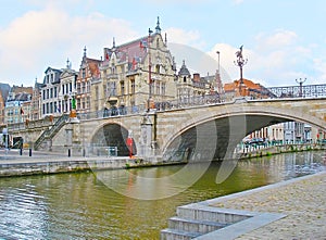 The St Michael`s Bridge in Ghent photo