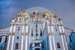 St. Michael`s Golden monastery operating in Kiev, recreated in 1997-1998 in the forms of the cathedral church destroyed in the 19