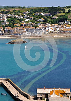 St Michael's Mount. Causeway underwater