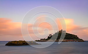 St. Michaels Mount at dusk, Cornwall, England