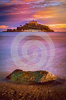 St Michaels Mount at sunset photo