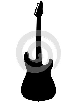 ST-Modell e-guitar, electric guitar with machine heads for guitar strings. Electric musical instrument detailed realistic silhouet photo