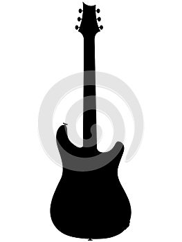 ST-Modell e-guitar, electric guitar with machine heads for guitar strings. Electric musical instrument detailed realistic silhouet