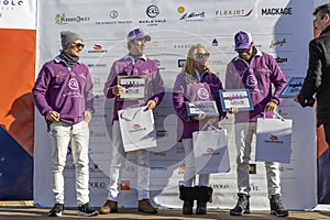 Awards ceremony at the Snow Polo World Cup St.Moritz 2024 finals