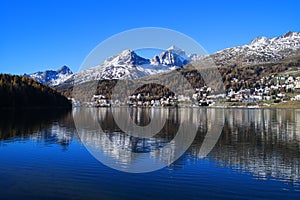 St. Moritz with Lake in Switzerland