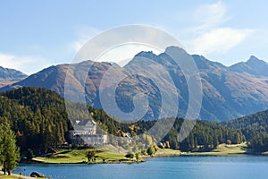 St. Moritz lake , Switzerland.