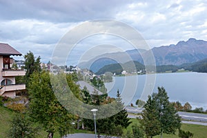 St. Moritz, Switzerland- September, 2007: Beautiful city of St.Moritz the heart of Swiss Alps.