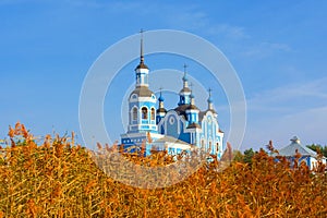 The St. Nicholas cathedral above dried reed