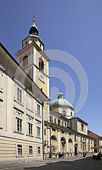 St Nicholas Cathedral in Ljubljana. Slovenija photo