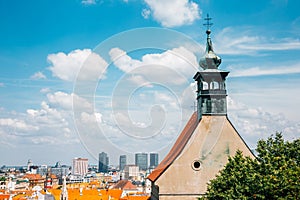St. Nicholas church and Bratislava cityscape in Slovakia