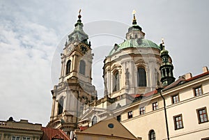 St. Nicholas Church in Mala Strana or Lesser side, beautiful old part of Prague