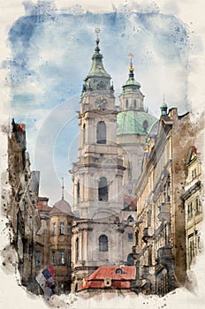 St Nicholas Church in Prague, Czech Republic