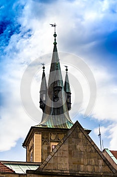 St. Nicholas Church in the quarter of Mala Strana in Prague in Central Europe