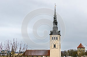 St. Nicholas\' Church in Tallinn in winter, Estonia