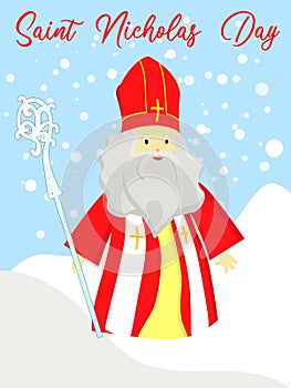 St. Nicolas day. December 6 and December 19. Sinterklaas on a white background