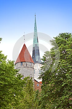 St Olaf (Oleviste) Church and medieval tower . Tallinn, Estonia photo