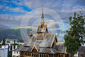 St. Olaf\'s Church, built in 1897, is an Anglican church located Balestrand, Norway photo