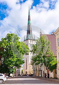 St. Olaf`s church Oleviste kirik in Tallinn old town, Estonia