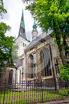 St. Olaf`s church Oleviste kirik in Tallinn old town, Estonia
