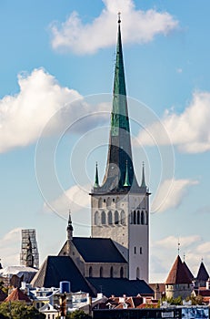 St. Olaf`s church Oleviste kirik in Tallinn old town, Estonia