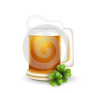 St.Patrick beer mug with clover