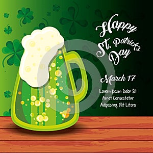 St patrick day with beer jar