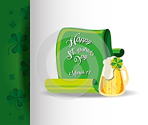 St patrick day with beer jar