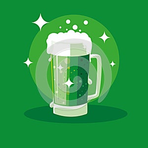 St patrick day with beer in jar