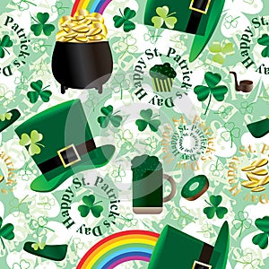St. Patrick Day Green Seamless Pattern