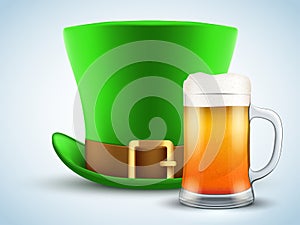 St Patrick hat with beer mug.