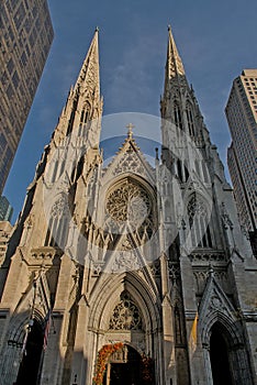 Facade of  Saint Patrick cathedral, New York