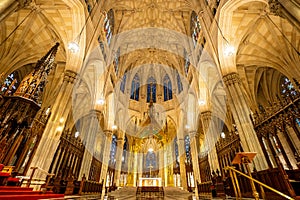 St. Patrick`s Cathedral standing near 5th Avenue in Manhattan , New york city