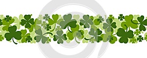 St. Patrick`s clovers horizontal pattern seamless