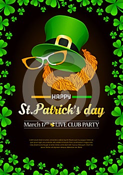 St. Patrick`s day advertising print banner.