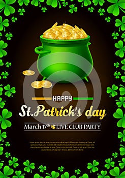 St. Patrick`s day advertising print banner.