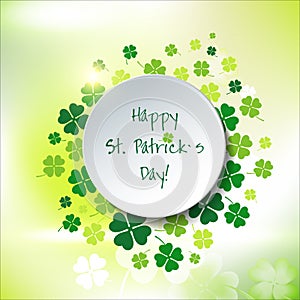 St. Patrick`s Day Background or Card on Blurred Background.