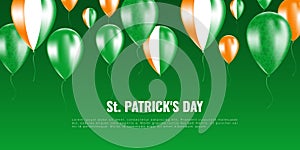 St. Patrick`s day background whith helium balloons