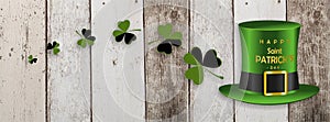 St. Patrick`s day banner with green hat - cover for facebook - vector