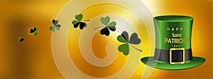 St. Patrick`s day banner with green hat - cover for facebook - vector