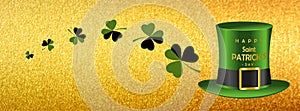 St. Patrick`s day banner with green hat - cover for facebook - vector